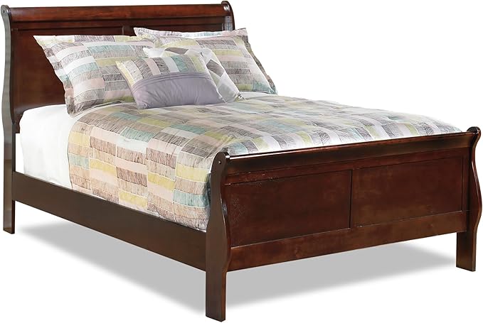 Signature Design by Ashley Alisdair Traditional Full Sleigh Bed, Foundation or Box Spring Needed, Dark Brown