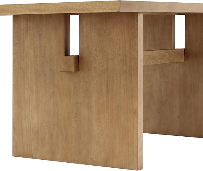 Nathan James Briggs Modern Dining Table for 6, Small Rectangle Dining Table, Solid Wood in Light Brown Finish