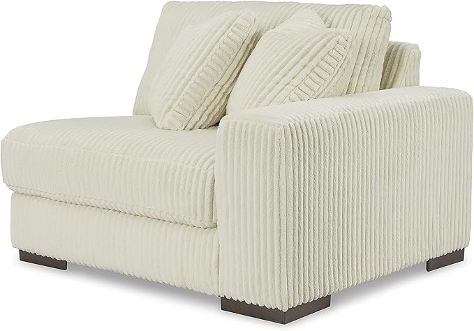 Signature Design by Ashley Lindyn Contemporary Right-Arm Facing 4-Piece Sectional with Chaise, Reversible Cushions, Armrest and Throw Pillows, White