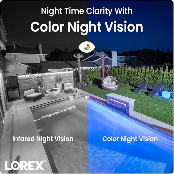 Lorex Indoor/Outdoor 4K Ultra HD Smart Deterrence CVI Wired Add-On Bullet Security Camera | Color & IR Night Vision | Dual Warning LED Lights | Siren | Built-in Speaker | IP67 | White