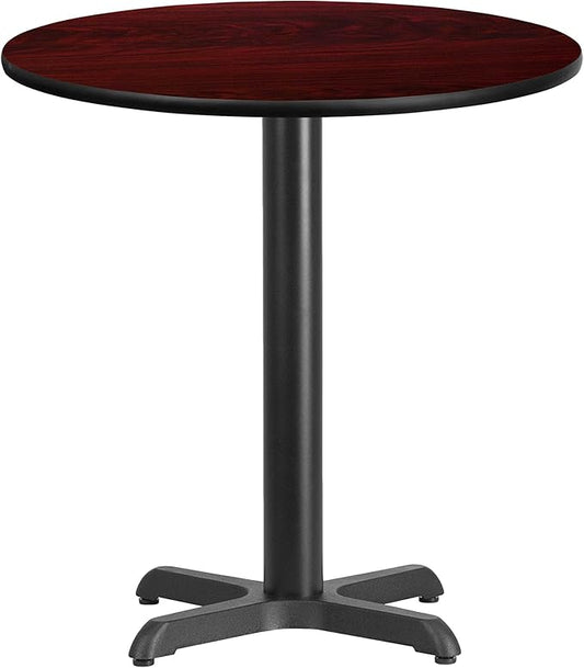 Flash Furniture 24'' Round Mahogany Laminate Table Top with 22'' x 22'' Table Height Base