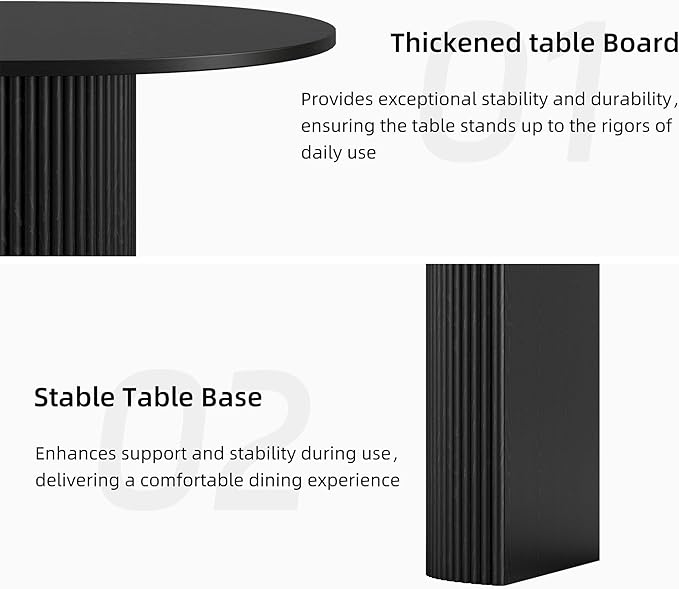 Casaphoria 67" Oval Dining Table, Modern Kitchen Table for 4-6, Farmhouse Style Large Table, Easy Assembly for Living Room, Kitchen and Bar, Black