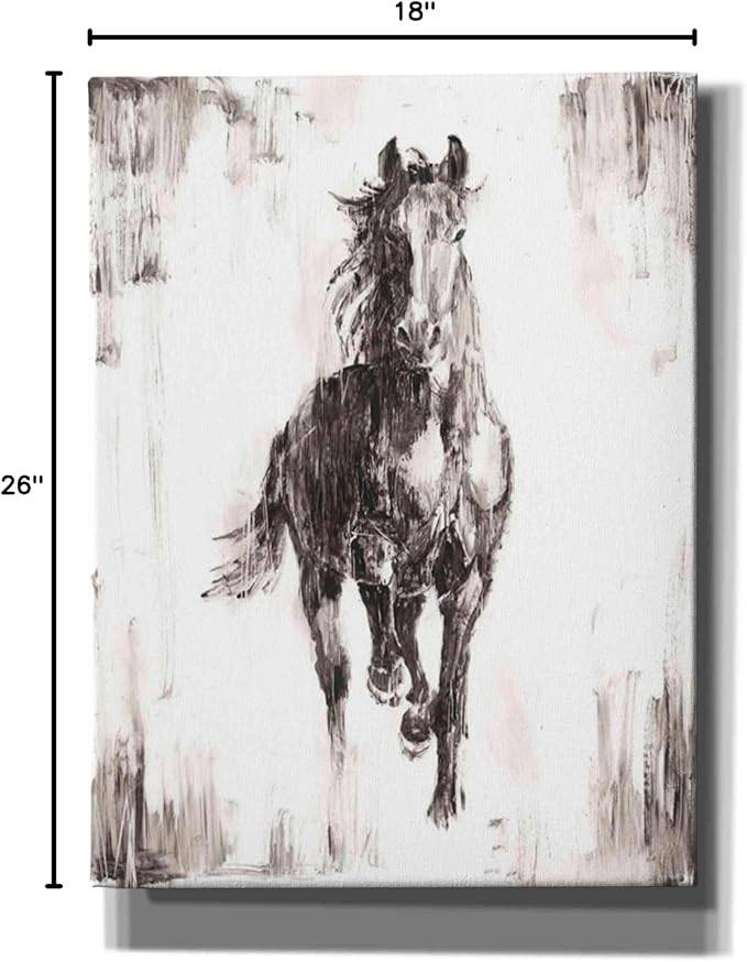 Epic Graffiti 'Rustic Black Stallion I' by Ethan Harper Canvas Wall Art, 18"x26"