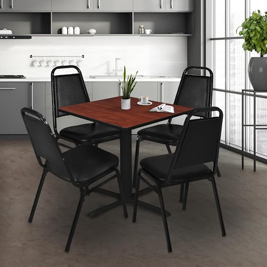 Regency Cain Large 42 in. Square X-Base Breakroom Table- Cherry