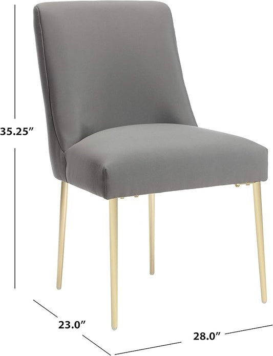 SAFAVIEH Couture Collection Nolita Glam Charcoal Grey Dining Chair