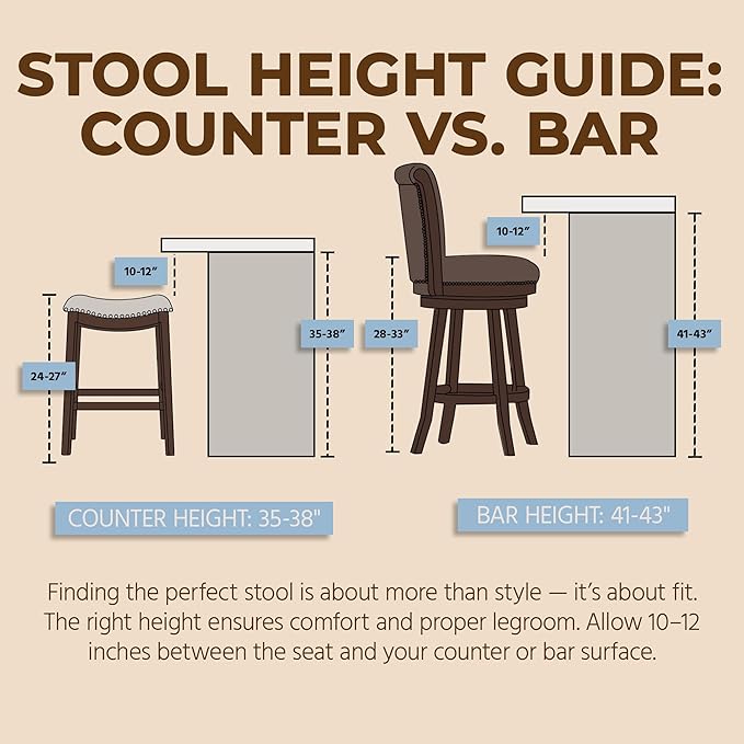 ROME + OAK Parker 26 Inch Counter Stool, Backless Saddle Kitchen Barstool in Reclaimed Oak Finish with Grey Fabric Upholstery Cushion Seat