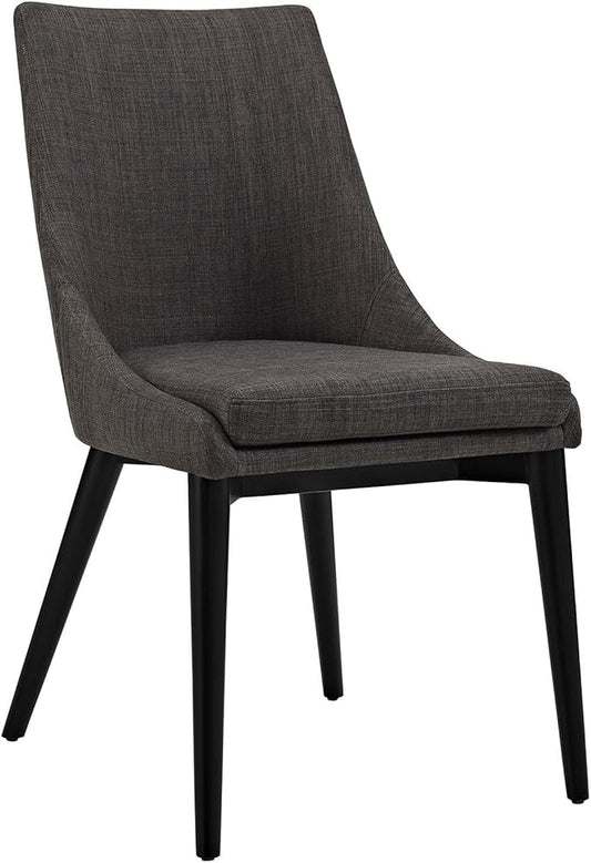 Modway Viscount Mid-Century Modern Upholstered Fabric Kitchen and Dining Room Chair in Brown