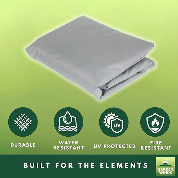 Garden Winds Reinforced RipLock 350 Replacement Canopy Top Cover Compatible with The Phi Villa, Aecojoy, PatioFestival, AbcCanopy, Kozyard 15' Triple Tier Umbrella Models - A701007300, Pf18259, UB02, KZUM15NAV - Slate Gray