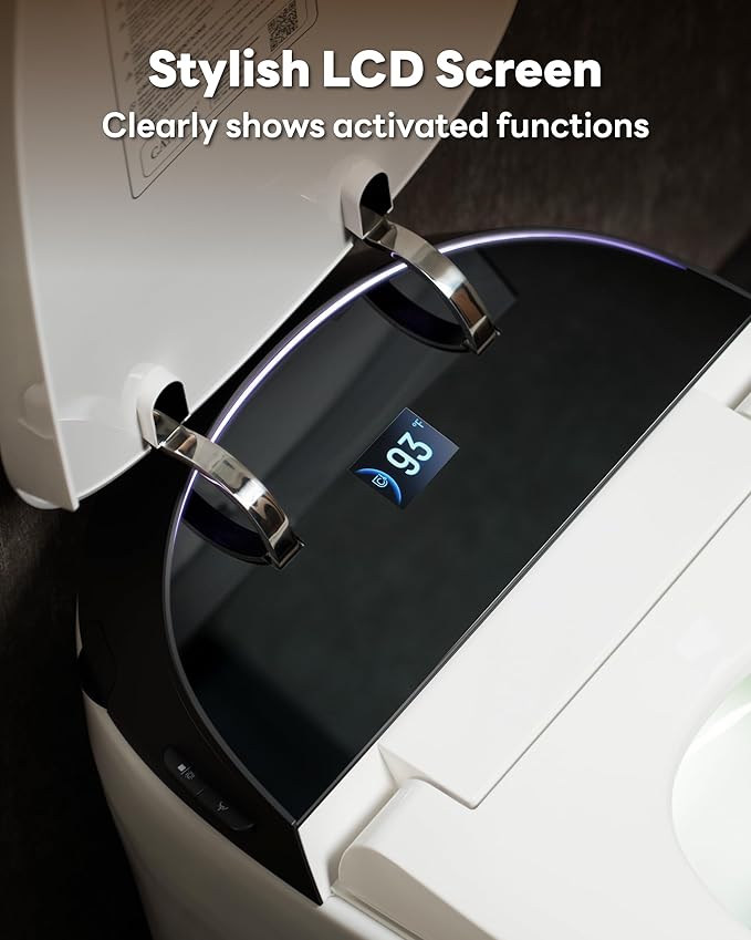 CANEST Smart Toilet with ADA Chair Height, Foam Dispenser, 1.1/1.6GPF Dual-Flush Bidet Toilet, 12" Rough-in, One Piece Toilet, Eco Mode, Auto Open/Close, Warm Water/Dryer, Self-Cleaning, Deodorization