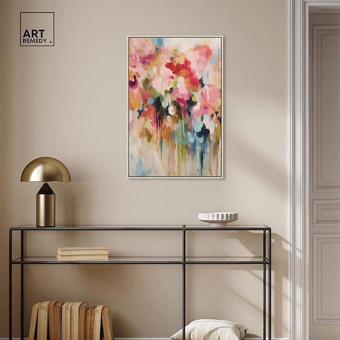 Art Remedy Soft Lush Pastel Canvas New Floral Wall Art, Silver Frame, 20" x 30"