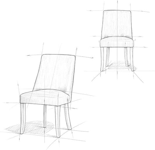 SIMPLIHOME Walden Dining Chairs - Upholstered Solid Hardwood Frame and Linen-Style Fabric Kitchen Chair Set in Slate Grey, Modern Dining Room Seating with Curved Back and Padded Seat (Set of 2)