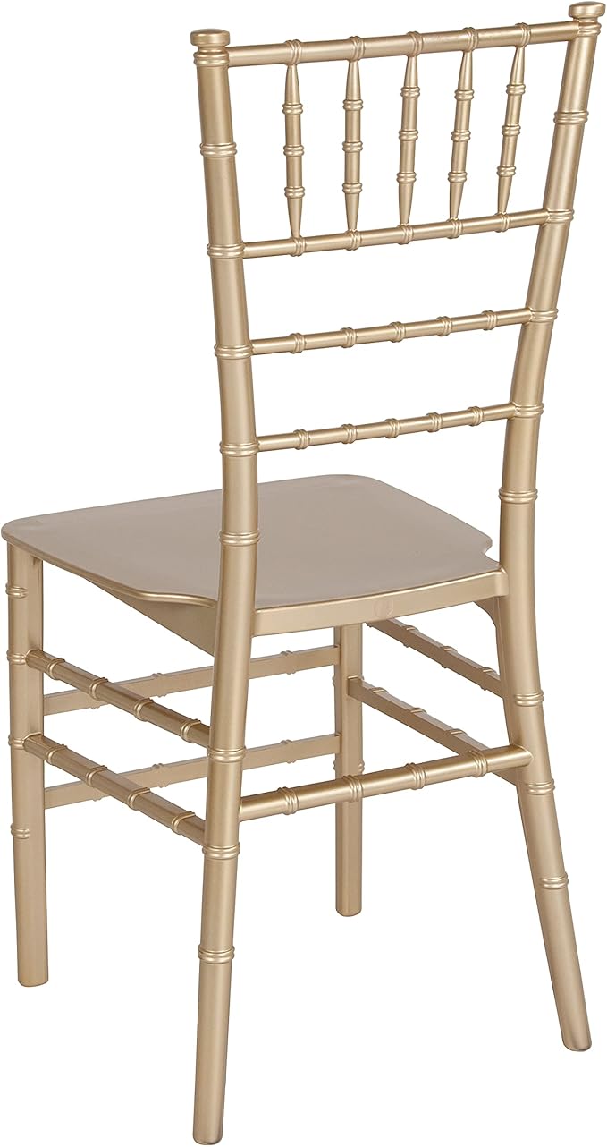 Flash Furniture HERCULES Series Gold Resin Stacking Chiavari Chair