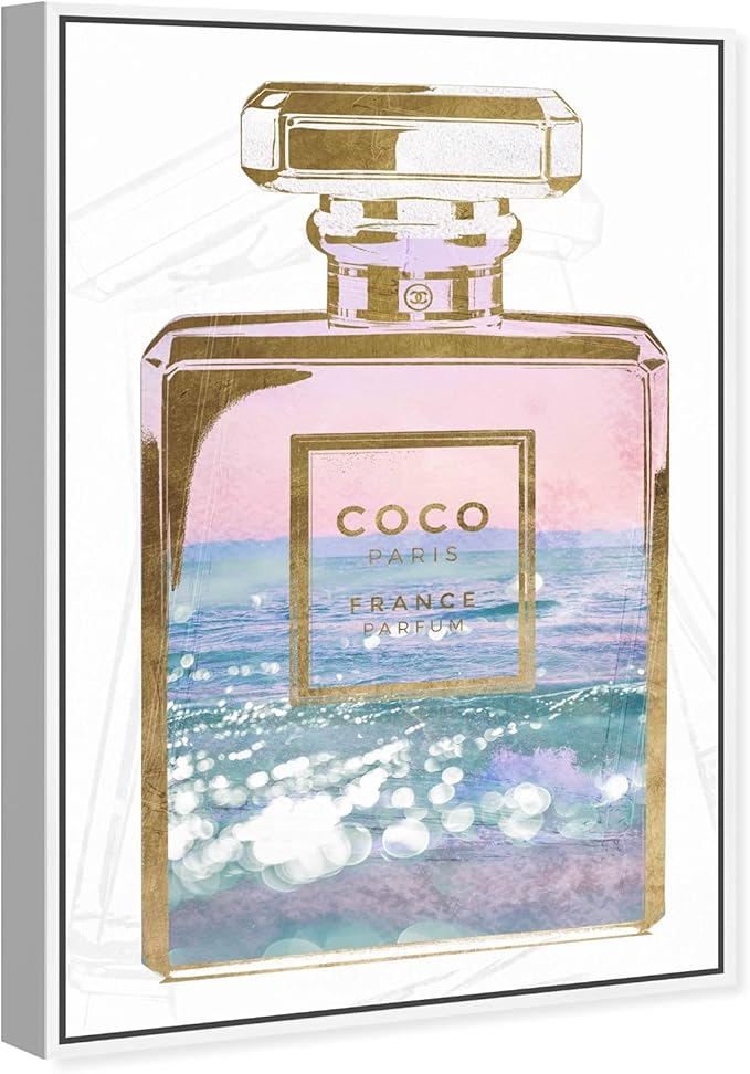 The Oliver Gal Artist Co. Fashion and Glam Wall Art Canvas Prints Blush Ocean Spray Perfume Home Décor, 36" x 54", White Floating Frame