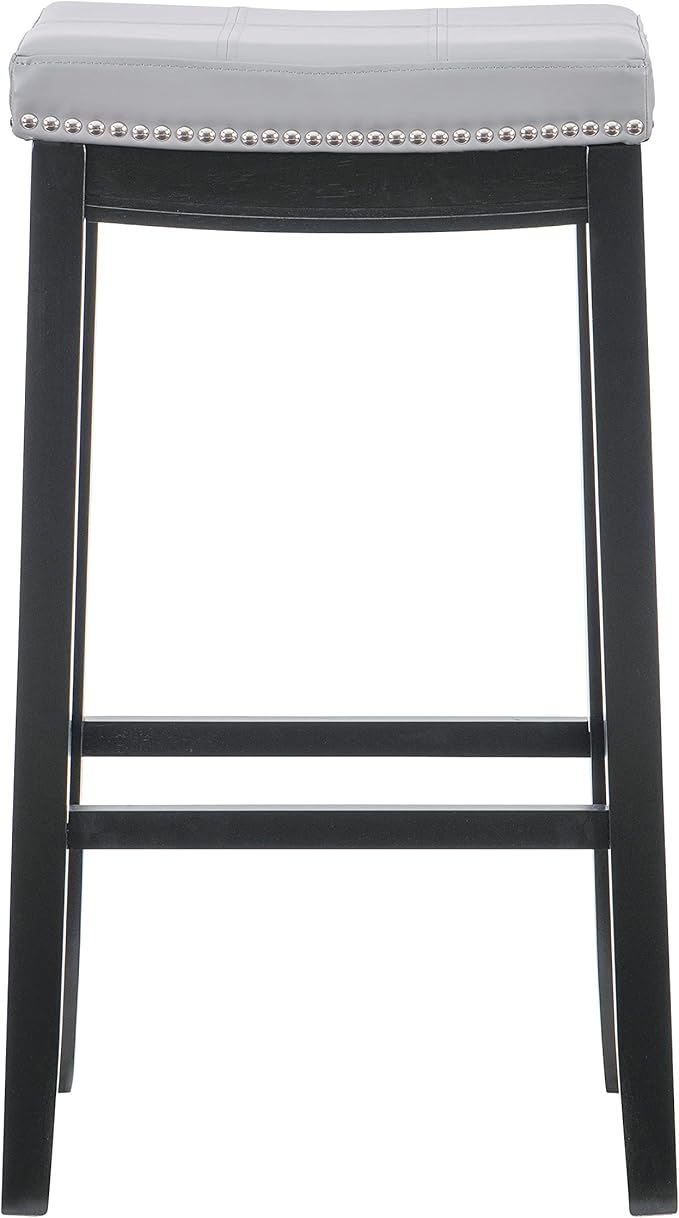 Linon Home Décor Kingston Gray Bar Stool, Black