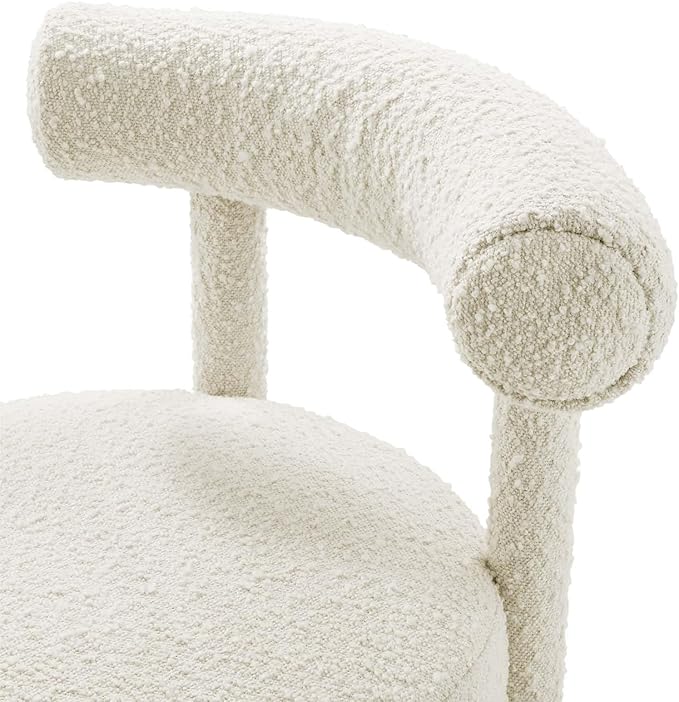 Modway EEI-6387-IVO Toulouse Boucle Fabric Dining Chair, Ivory