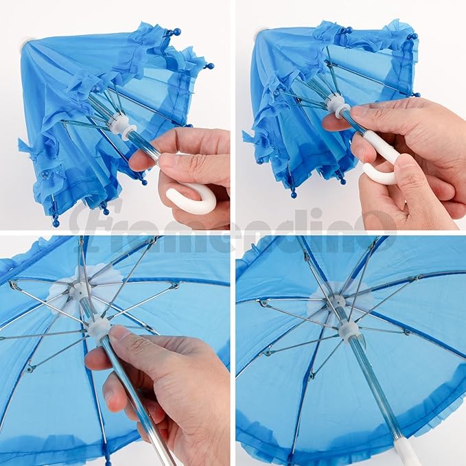 Framendino, 5 Pack 11 Inch Mini Umbrella for Home Photography Props Decoration Outdoor Plants Assorted Rainbow Colors