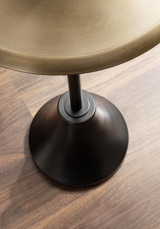 Kate and Laurel Sanzo Modern Pedestal Round Side Table, 15 x 15 x 24, Antique Brass and Black, Circle End Table with Metal Tabletop for Use as Indoor Plant Stand or Bedroom Nightstand