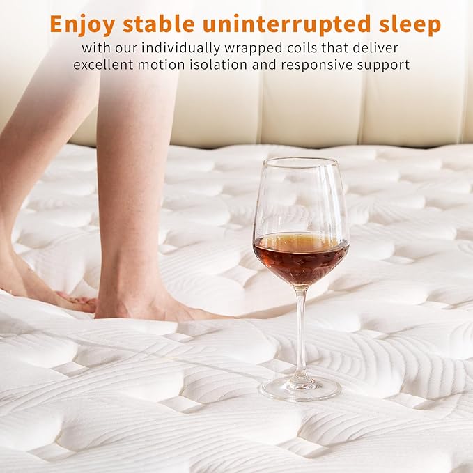 12 Inch Mattress,Medium Firm Hybrid Memory Foam & Pocket Springs for Pressure Relief CertiPUR-US Certified Fiberglass Free, 500 Night Trial (12 inch, Full)