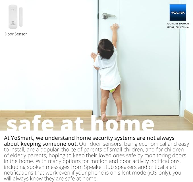 YoLink LoRa Smart Door & Window Sensor: Up to 1/4 Mile Open-Air Range, Door Left-Open Reminders, up to 5 Year Battery Life, Alexa, IFTTT, Home Assistant
