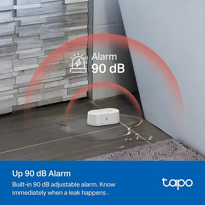 TP-Link Tapo Smart Water Leak Detector Kit: Water Leak Sensor T300 + Hub H100 (Rapid Dripping Detection, 90dB Adjustable Alarm, App Alerts, Compatible with Alexa and Google Home)