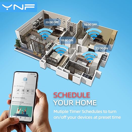 YNF Mini Smart Plug, Simple Setup with One Voice Command, Smart Plugs That Compatible with Alexa , Remote Control, Timer & Schedule, BLE Mesh Plug Requires Alexa Echo （4 Pack）