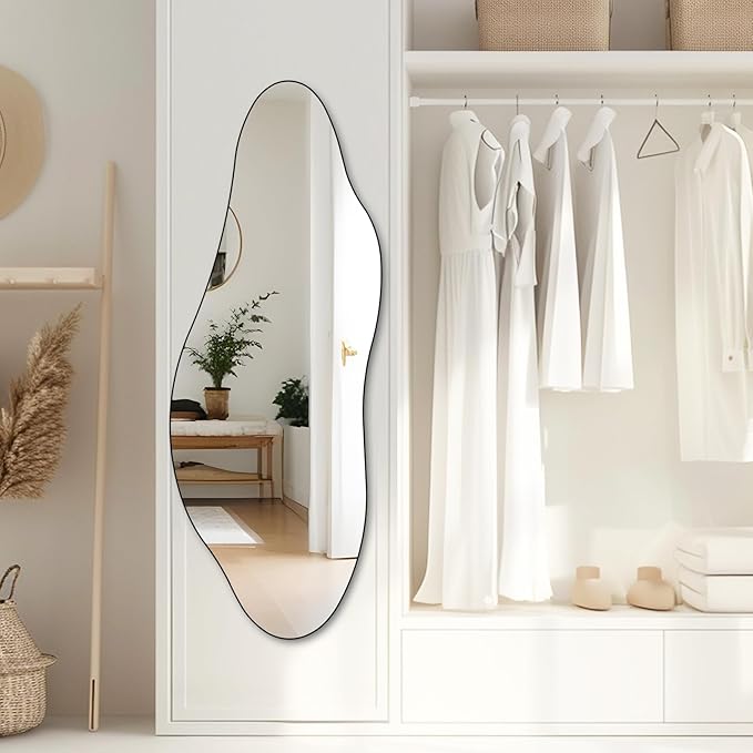 QDSSDECO Full Length Mirror 63"x24" Irregular Wall Mirror Star Frameless for Living Room Bathroom Bedroom Entryway Decor
