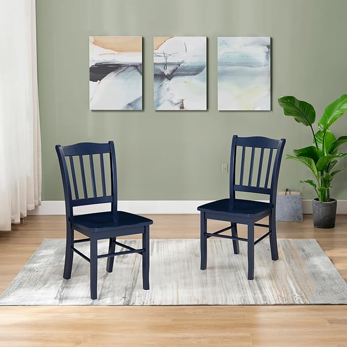 Boraam Shaker Dining Room Side Chairs, Set of 2 – Navy Blue Finish