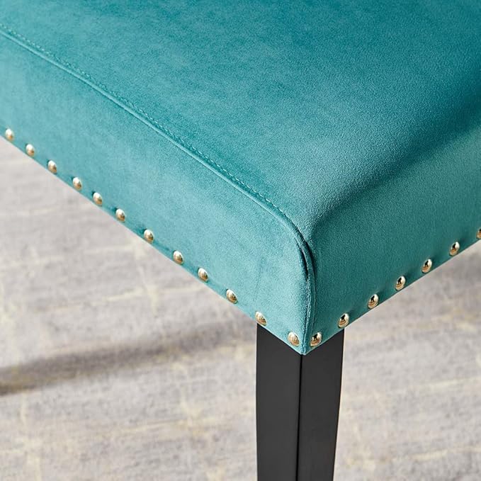 Modway Parcel Performance Velvet Dining Side Chairs - Set of 2, Teal