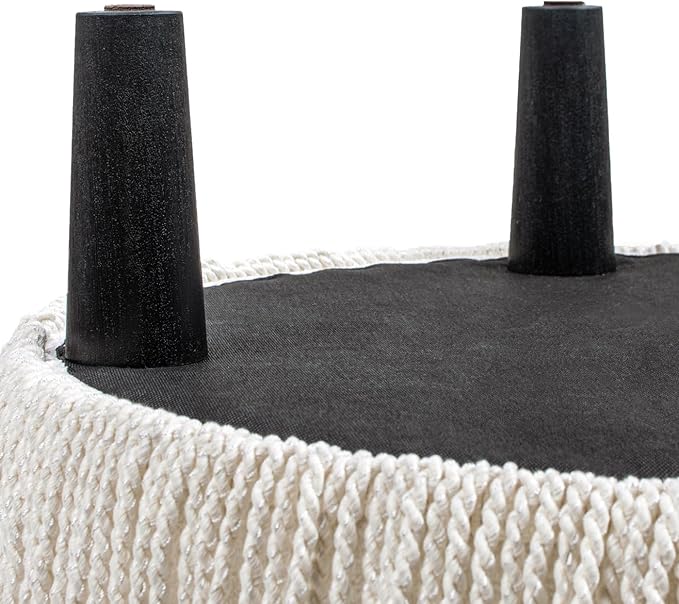Jennifer Taylor Home Yolanda 24" Round Upholstered Accent Ottoman in Almond White Chenille