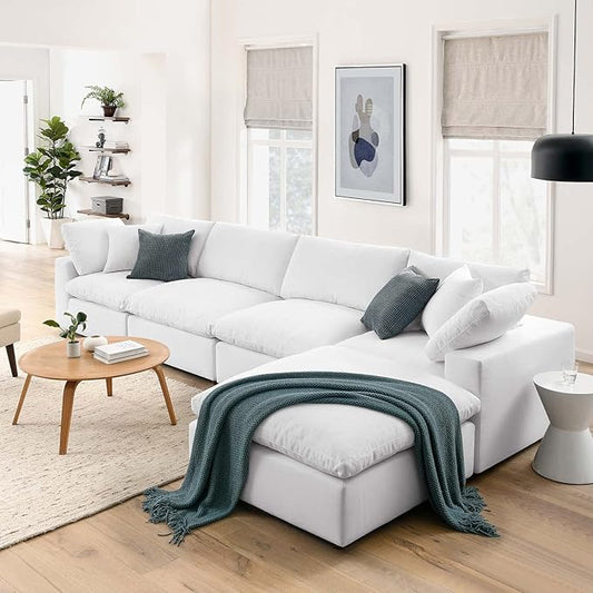 Modway Commix Down-Filled Overstuffed Upholstered 5-Piece Sectional Sofa Set