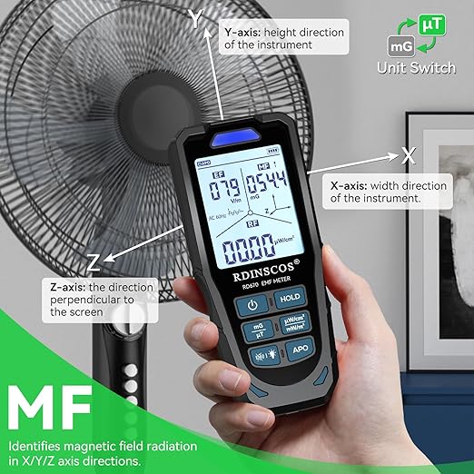 EMF Meter, Digital EMF Detector for Electromagnetic Radiation, Handheld EMF Reader for Home Inspection, Ghost Hunting and Office Use