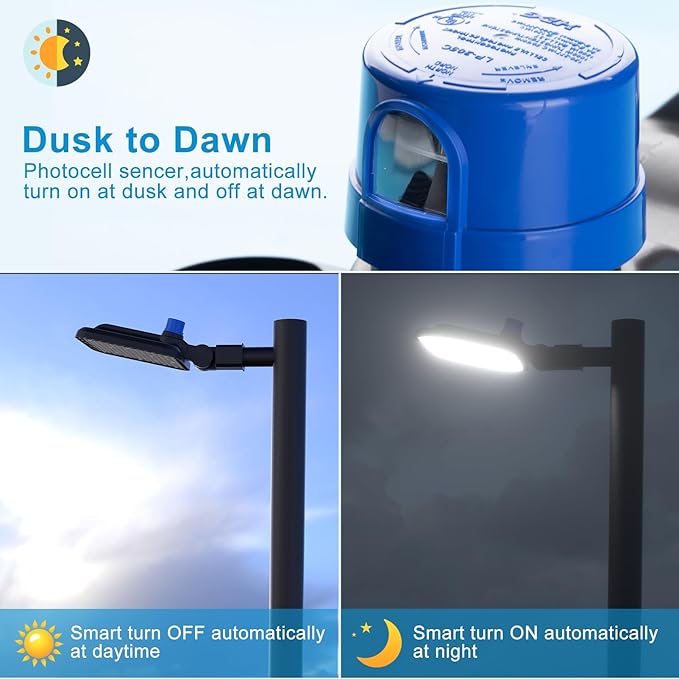 Lightdot 320W(350x1W Chip) LED Parking Lot Lights 48000lm 5000K Parking Lot Lights Commercial with Smart Photocell 6KV SPD Outdoor LED Pole Lights for Parking Lot,Yard,Driveway-2Pack 7Yrs Warranty
