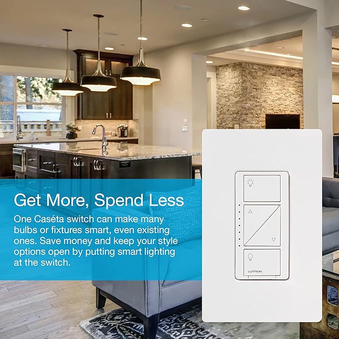 Lutron Caséta Motion Sensor, Occupancy/Multi-Location, with Smart Dimmer Switch | White