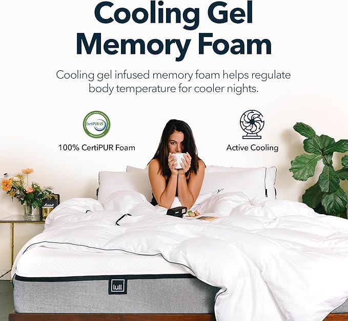 Lull Original 5 Layer Memory Foam Mattress | 10 inch Full Size Memory Foam Mattress | Bed in a Box with Cooling Tech and Therapeutic Support | 365 Night Trial Mattress in a Box w/ Perpetual Coverage