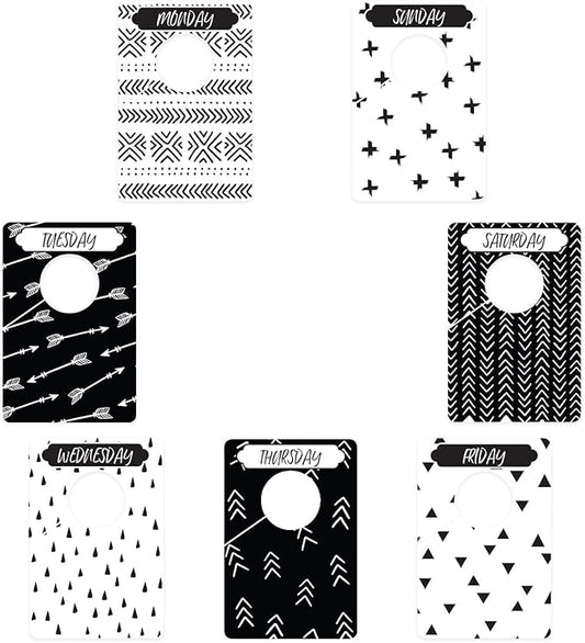 Day Of The Week Closet Dividers/Closet Organizer for Weekly Planning/Modern Clothing Divider Tags/School Morning Organization