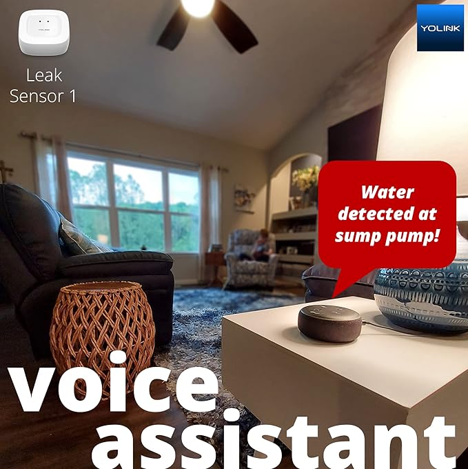 YoLink Smart Home Starter Kit: Hub & 2-Pack Water Leak Sensor 1, LoRa Up to 1/4 Mile Open-Air Range, SMS/Text, Email & Push Notifications, w/Alexa, IFTTT, Home Assistant