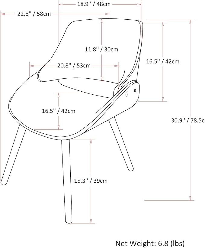SIMPLIHOME Malden Dining Chairs - Upholstered Bentwood Frame and Woven Fabric Kitchen Chair in Denim Blue, Modern Dining Room Seating with Curved Contoured Back, Walnut Veneer Legs and Padded Seat