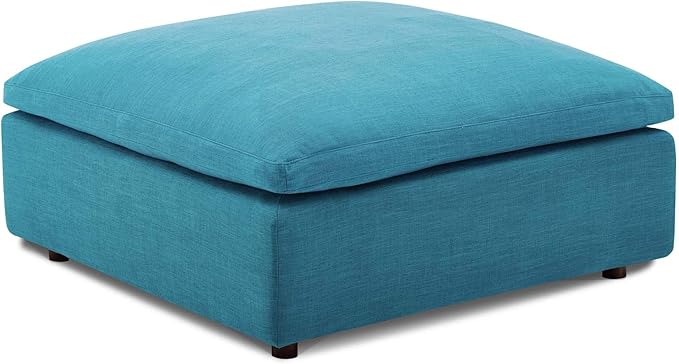 Modway Commix Down-Filled Overstuffed Upholstered Sectional Sofa Ottoman in Teal