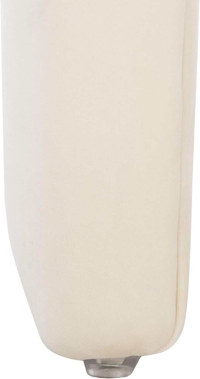 Safavieh Home Collection Kibo Modern Waterfall Cream Velvet Ottoman (Fully Assembled)