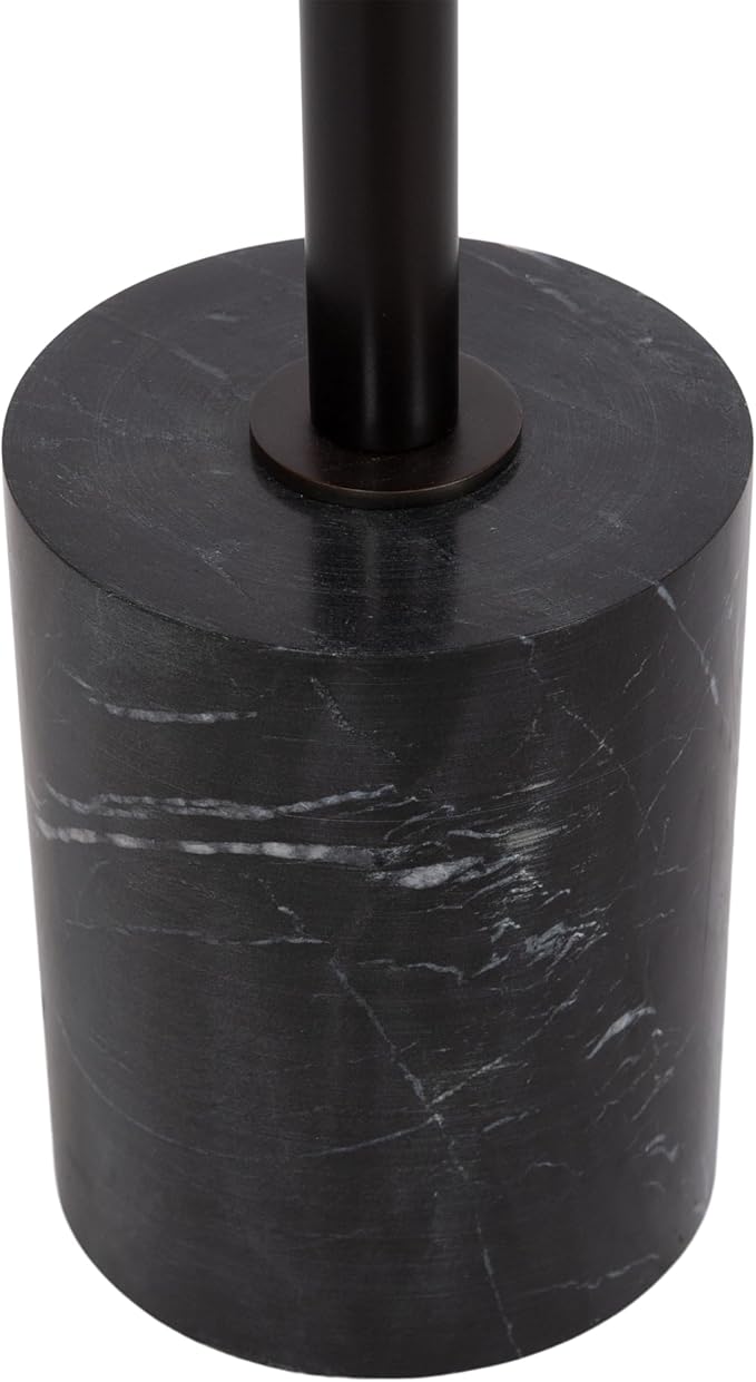 Kate and Laurel Hescott Modern Mirrored Drink Table; 10 x 10 x 24; Black Marble and Bronze; Contemporary Round Accent Table with Premium Marble Base and Mirror Tabletop