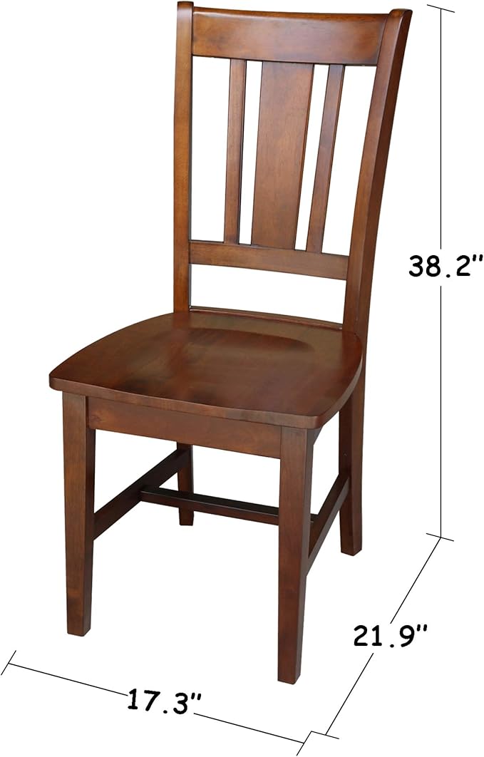 IC INTERNATIONAL CONCEPTS San Remo Solid Wood Splatback Dining Chair in Espresso