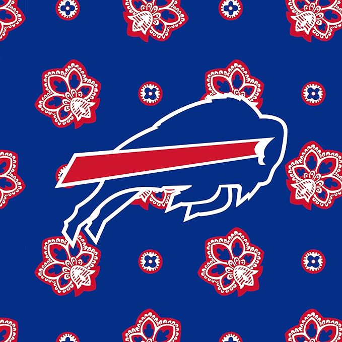 Vera Bradley Women's Fleece NFL Oversized Throw Blanket (Multiple Teams Available), Buffalobillsonroyalblue/Redbandana, One Size