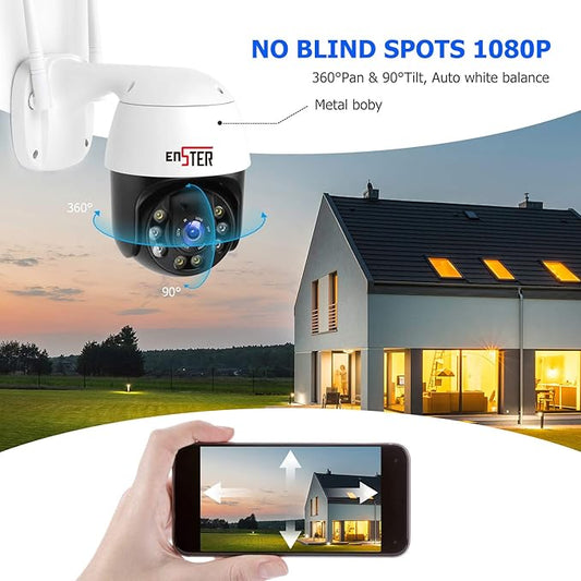 ENSTER 4K Outdoor Compatible Onvif - 4LED Smart Night Vision, AI Human/Vehicle Detection, IP66 Metal Housing