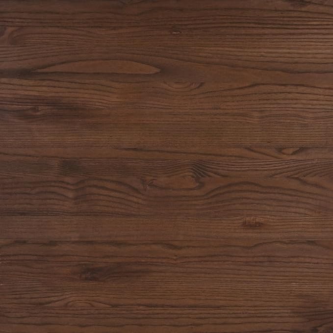 Flash Furniture Kenneth 30.25" x 60" Rectangular Black Metal Indoor Table with Walnut Rustic Wood Top