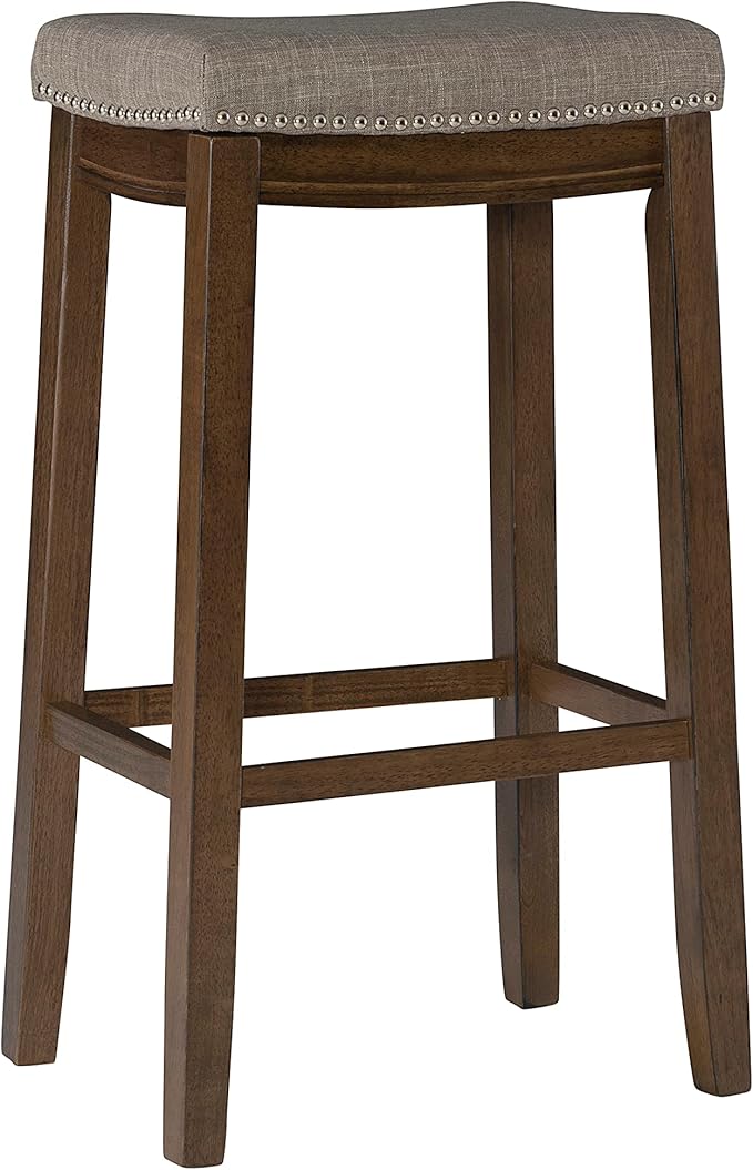 Linon Home Décor Kingston Rustic Backless Bar Stool,