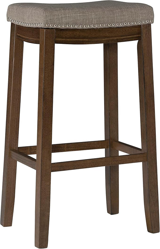 Linon Home Décor Kingston Rustic Backless Bar Stool,