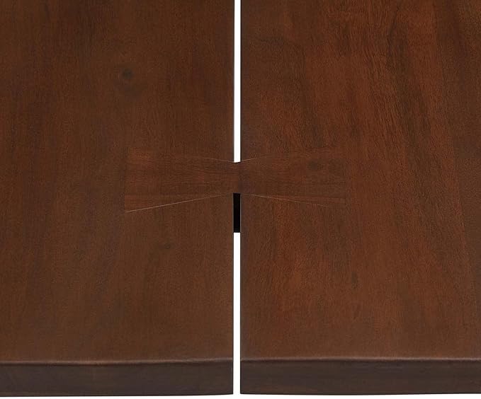 Modway Ardor 74" Live Edge Acacia Wood Rectangular Dining Table in Gold Walnut