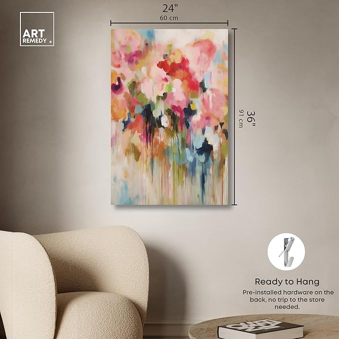 Art Remedy Soft Lush Pastel Canvas New Floral Wall Art, Gallery Wrapped, 24" x 36"