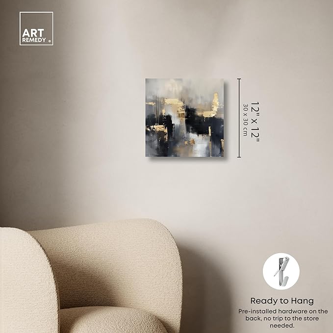 Art Remedy Daring Canvas Colorful Abstract Wall Art, Gallery Wrapped, 12" x 12"