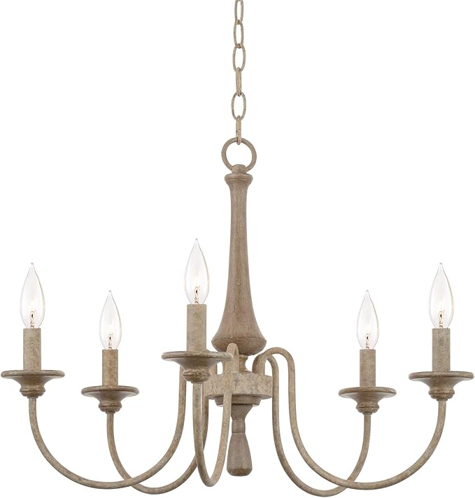 Kira Home Sherbrooke 24" 5-Light French Country Chandelier, Adjustable Height, Smoked Cedar Finish